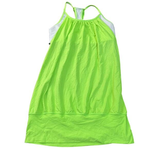 LULULEMON Women's No Limits Tank Size 6 In Zippy Green/White - Picture 1 of 11